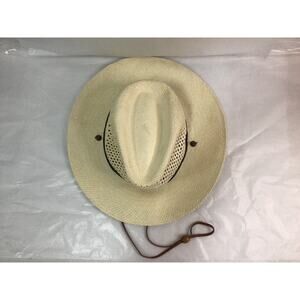 Stetson Mens Airway UV Protection Vented Panama Straw Hat Size Medium Chin Strap